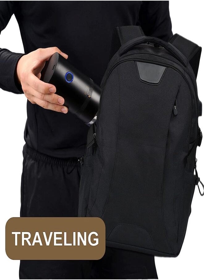 ABJ - Electric Coffee Grinder, USB Rechargeable, Easy Push Button Operation with Brush, Removable Chamber for Home, Travel, Office Cafe - Image 1