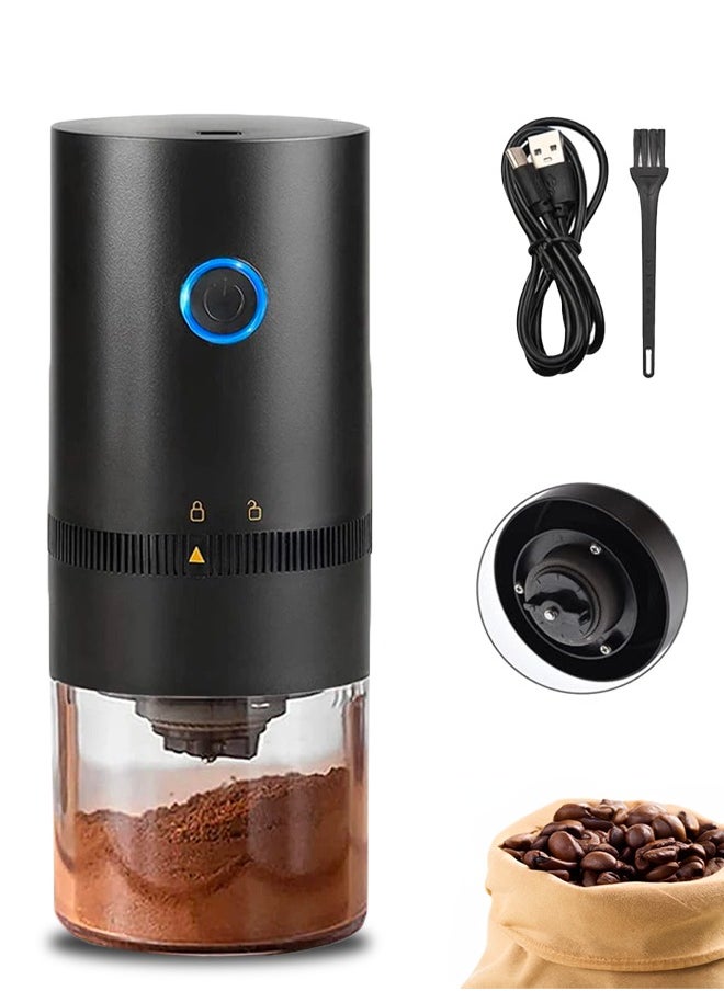ABJ - Electric Coffee Grinder, USB Rechargeable, Easy Push Button Operation with Brush, Removable Chamber for Home, Travel, Office Cafe - Image 1