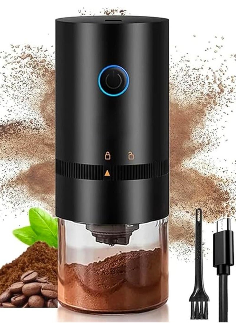 ABJ - Electric Coffee Grinder, USB Rechargeable, Easy Push Button Operation with Brush, Removable Chamber for Home, Travel, Office Cafe - Image 1