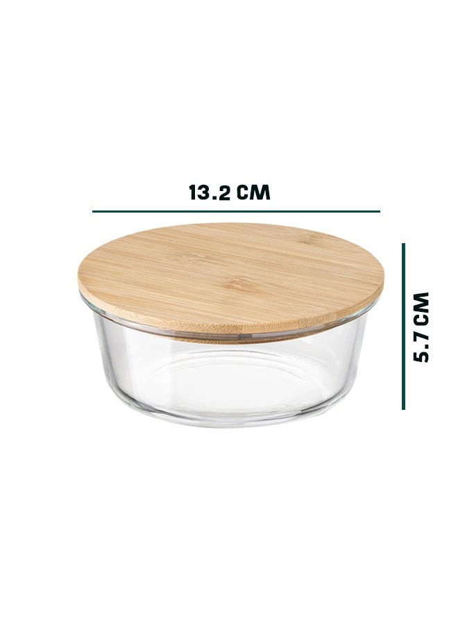 Glass Oven Tray with Round Wooden Lid 350ml - pzsku/Z33A8F6A00ACF0BF403D4Z/45/_/1699420391/e9a64ff2-ec63-4f10-8145-5c855c684aff