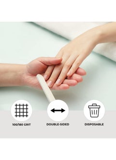 ForPro Professional Collection ForPro Professional Collection O-Files Foam Board, Double-Sided Manicure Nail File, 100/180 Grit, Individually-Wrapped, 6" L x .75" W, White, 100-Count  - Image 5
