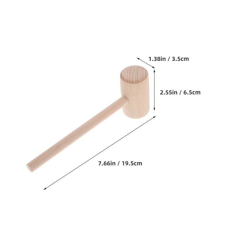 Beechwood Leather Craft Hammer Mallet with Wooden Handle for Wood Carving and Leatherworking - Image 3