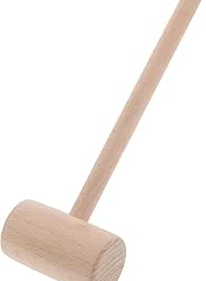 Beechwood Leather Craft Hammer Mallet with Wooden Handle for Wood Carving and Leatherworking - Image 1
