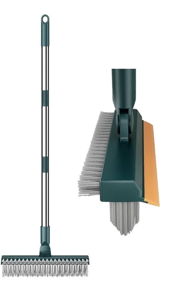 OSSARY Bathroom Cleaning Brush with Wiper Upgraded 3 in 1 Toilet Brush Bathroom Brush with Long Handle 180 Rotate Bathroom Floor Cleaning Brush Bathroom Cleaning Accessories Multicolor