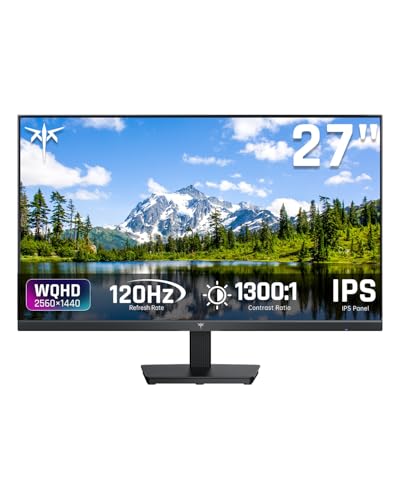 KTC 27 Inch Computer Monitor - QHD (2560 x 1440) Display, Up to 120Hz Monitor, IPS Panel, 123% sRGB, HDMI 2.0 x 2 & DP 1.4 x1, Adaptive Sync, Eye-Friendly Screen PC Monitors for Work Gaming, H27D9 - Image 1