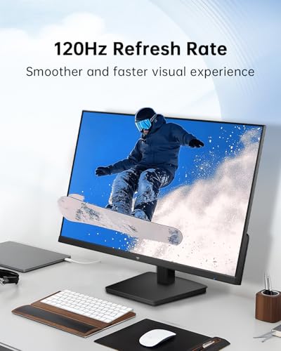 KTC 27 Inch Computer Monitor - QHD (2560 x 1440) Display, Up to 120Hz Monitor, IPS Panel, 123% sRGB, HDMI 2.0 x 2 & DP 1.4 x1, Adaptive Sync, Eye-Friendly Screen PC Monitors for Work Gaming, H27D9 - Image 3