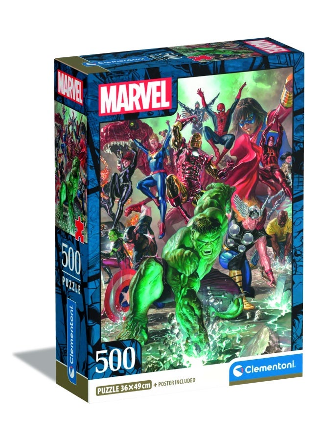 Clementoni Puzzle HQC Marvel+Poster 500pcs - Image 1