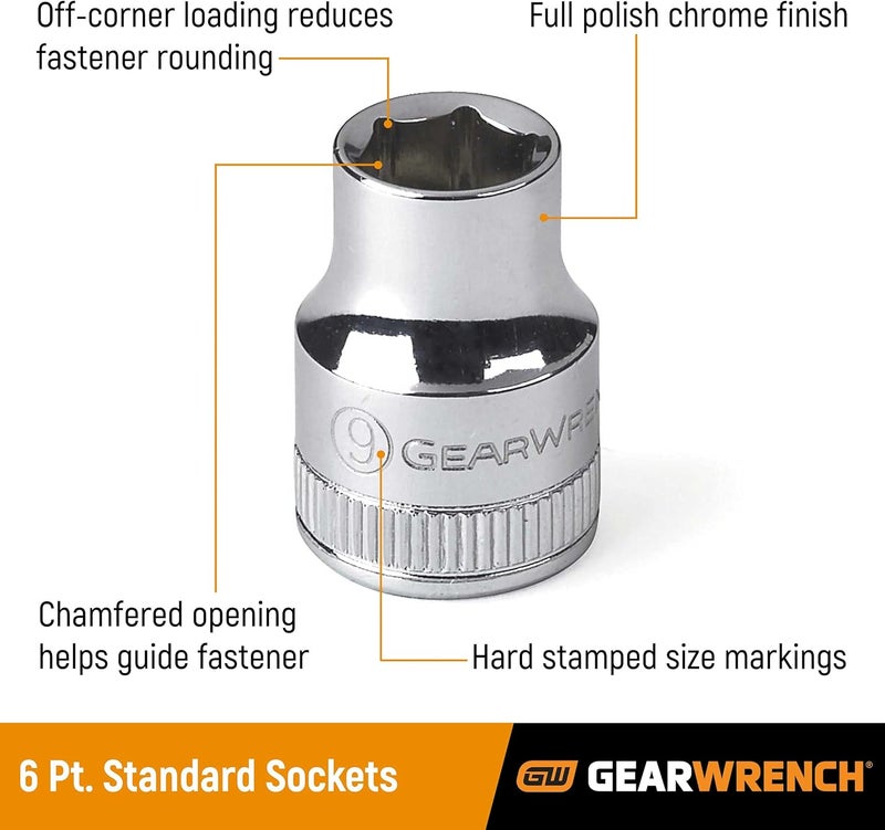 GEARWRENCH 38 Drive Standard Metric Socket 22mm 6 Point  80332 - Image 2