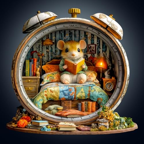 WOODBESTS Wooden Puzzles for Adults255 Pieces134 129in Alarm Clock Mouse Wood Puzzles AdultUnique Shape Wooden Jigsaw Puzzles with Wooden Storage BoxPersonalized Gifts for Puzzle Lovers - Image 1