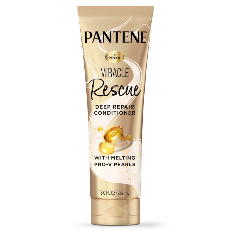 Pantene Miracle Rescue Deep Conditioner - Melting Pro-V Pearls for Dry, Damaged or Color-Treated Hair, Softens and Repairs, 8.0 oz - Image 1