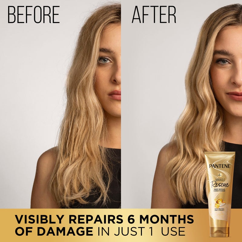 Pantene Miracle Rescue Deep Conditioner - Melting Pro-V Pearls for Dry, Damaged or Color-Treated Hair, Softens and Repairs, 8.0 oz - Image 3