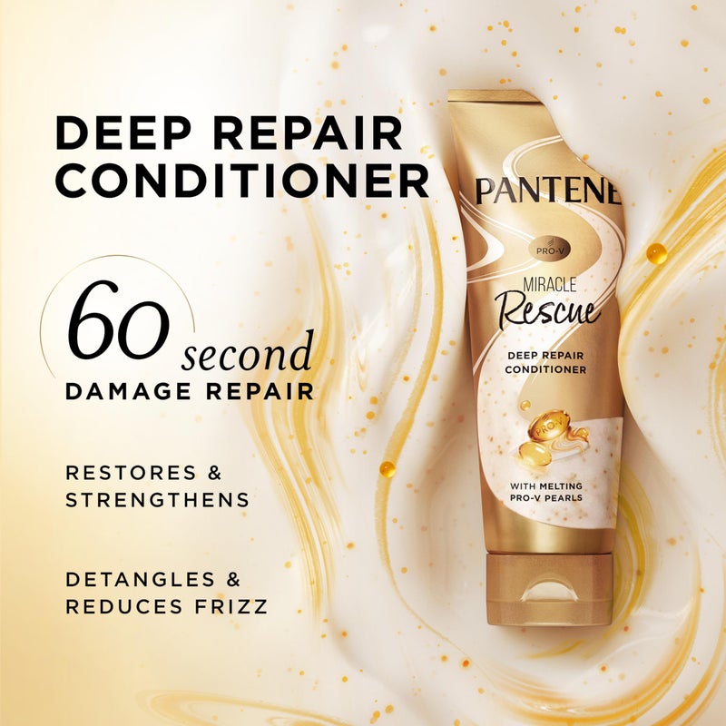 Pantene بلسم بانتين المعجزة العميق - لؤلؤات برو-في الذائبة للشعر الجاف أو التالف أو المعالج بالألوان، ينعّم ويصلح، 8.0 أونصة - Image 2