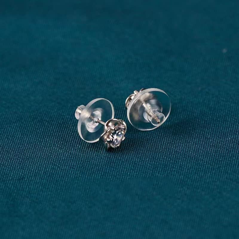 NEoogod Rubber Earring Backs,100PCS Soft Clear Earring Backs Replacements for Droopy Ears/Studs/Heavy Earring,Hypoallergenic - Image 2