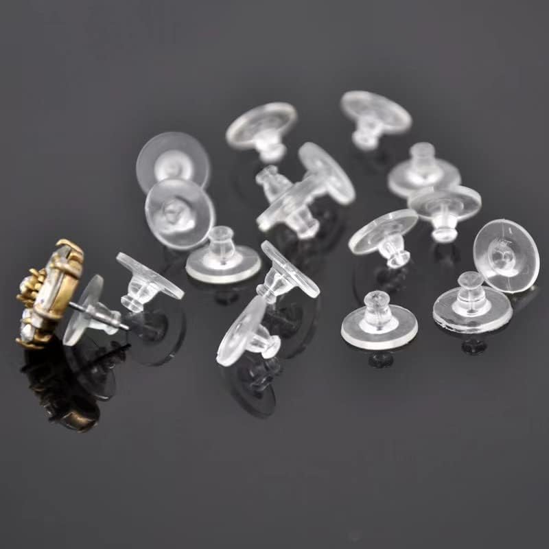 NEoogod Rubber Earring Backs,100PCS Soft Clear Earring Backs Replacements for Droopy Ears/Studs/Heavy Earring,Hypoallergenic - Image 3