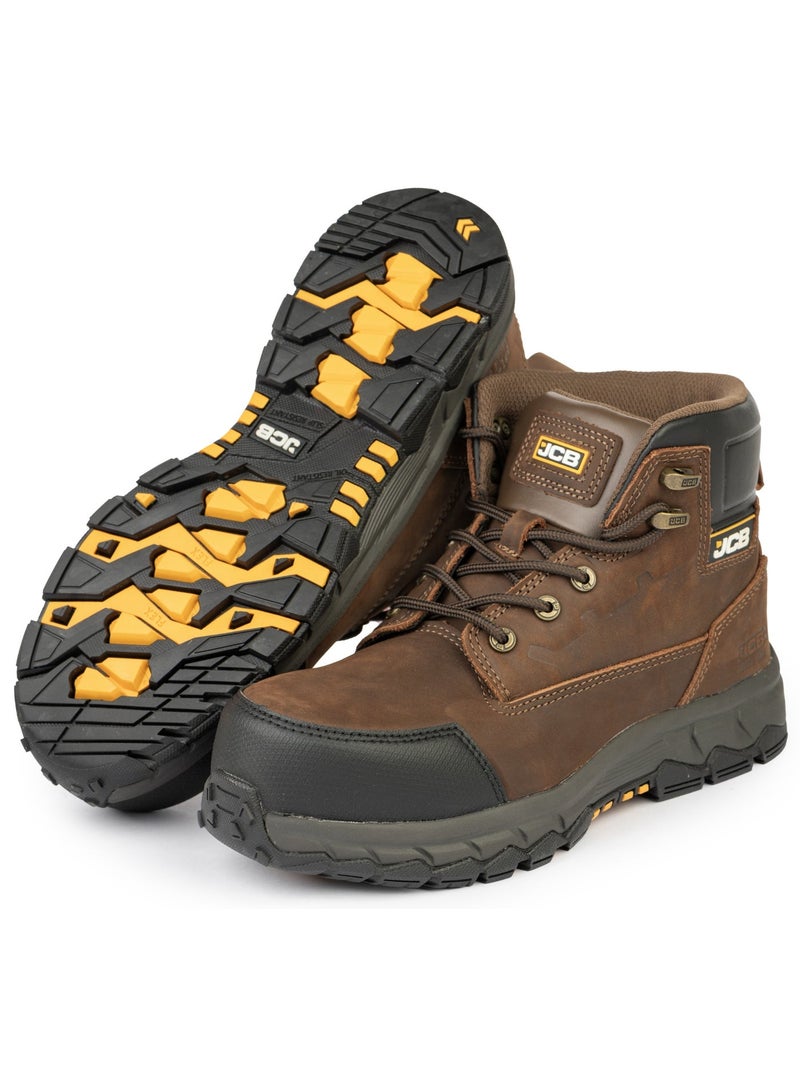 JCB Classic Hybrid 6" Safety Boots for Men JCB-004C | Composite Toe – Oil, Heat & Slip Resistant, ASTM F2413-18 Certified, EH – Brown - Image 2