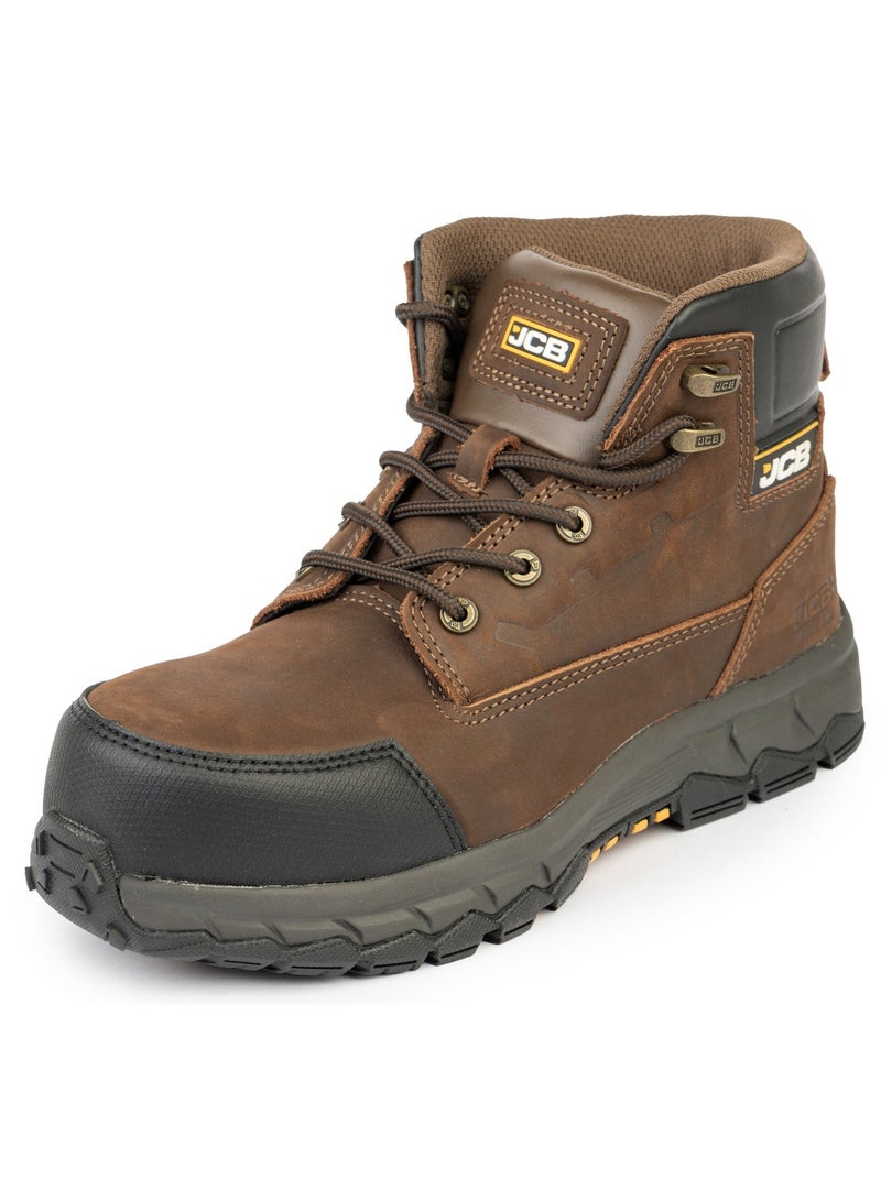 JCB Classic Hybrid 6" Safety Boots for Men JCB-004C | Composite Toe – Oil, Heat & Slip Resistant, ASTM F2413-18 Certified, EH – Brown - Image 1