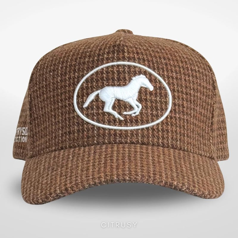 CITRUSY Vintage Western Trucker Hat | Men & Women | Embroidered Trendy Caps | Country Cute Hats for Cowgirls & Cowboys | Camo Denim Cotton Styles | Snapback Hat (Stampede | Houndstooth) - Image 2