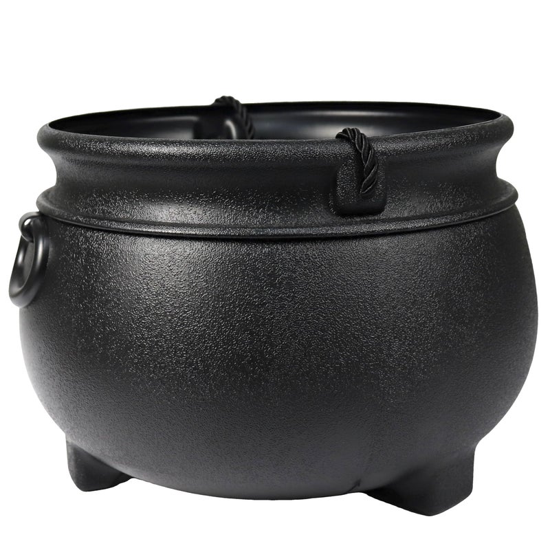 GIFTEXPRESS 12" Black Cauldron - Large Plastic St. Patrick's Day Pot of Gold Coin Party Bucket Decor - Halloween Witch Kettle For Candy, Treats & Punch Bowl - Image 5