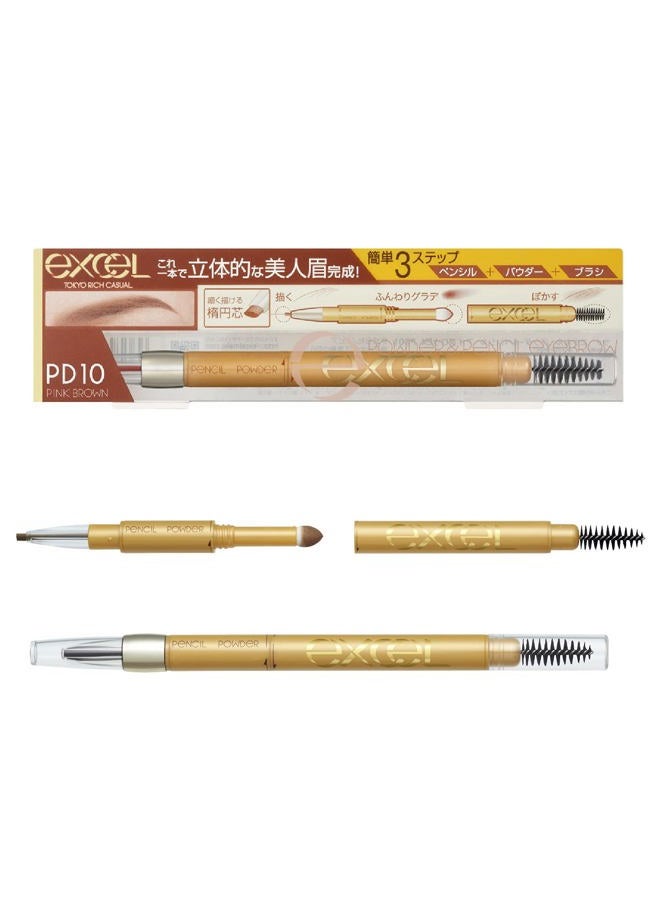 EXCEL Powder & Pencil Eyebrow PD10 Pink Brown - Image 1