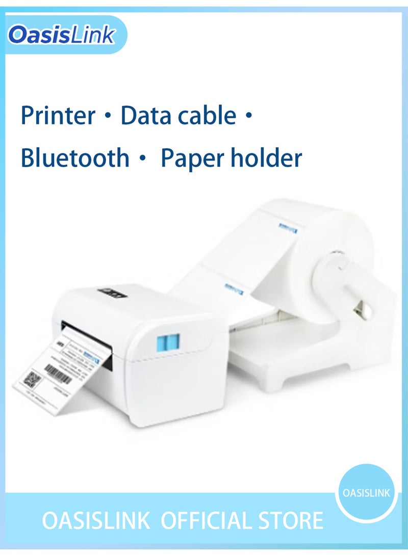 أواسيس لينك طابعة ملصقات حرارية - USB + بلوتوث، مع حامل ورق، قابس المملكة المتحدة - Image 1