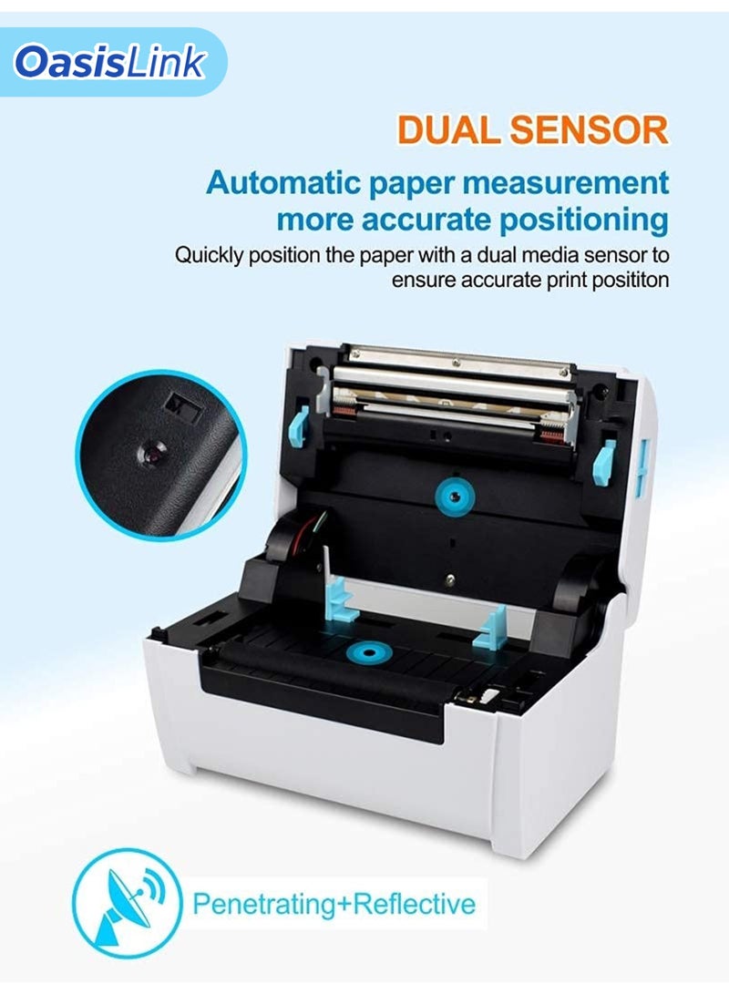 أواسيس لينك طابعة ملصقات حرارية - USB + بلوتوث، مع حامل ورق، قابس المملكة المتحدة - Image 2