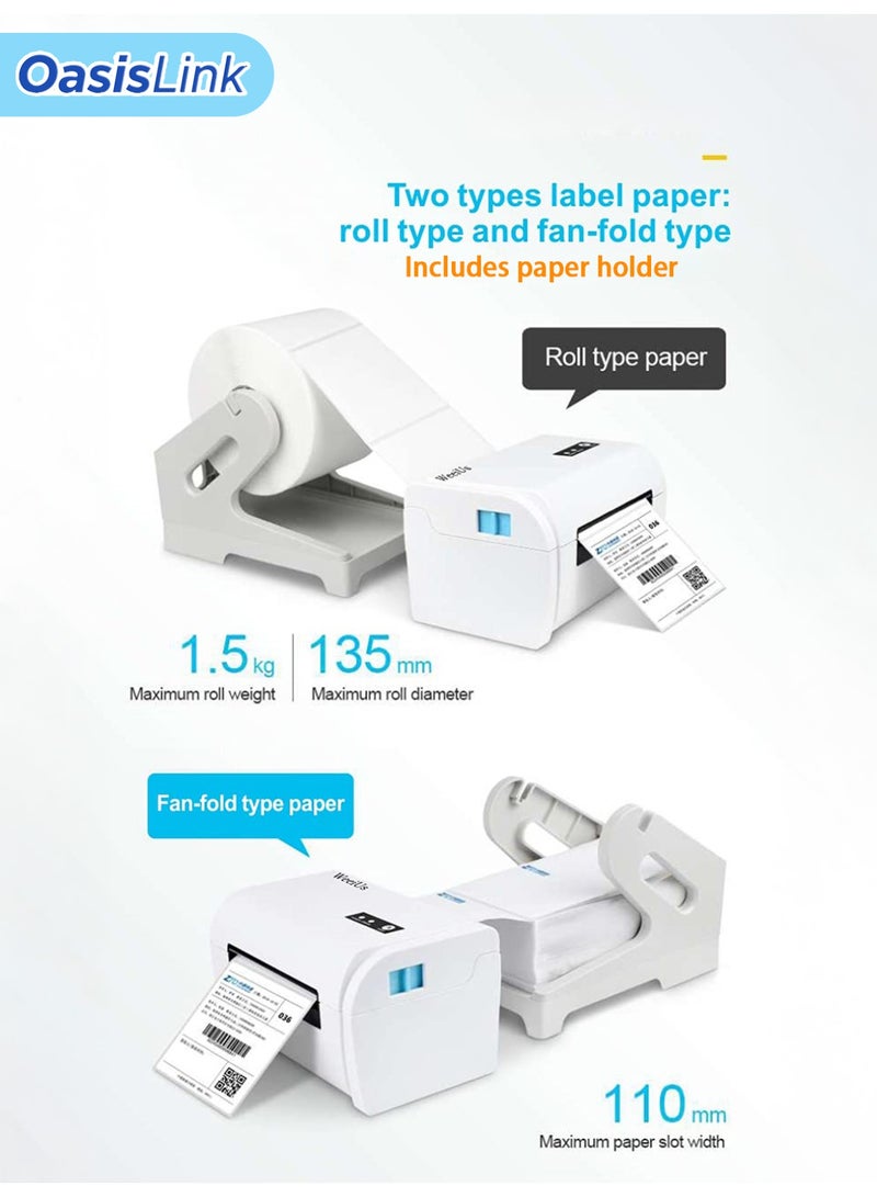 أواسيس لينك طابعة ملصقات حرارية - USB + بلوتوث، مع حامل ورق، قابس المملكة المتحدة - Image 3