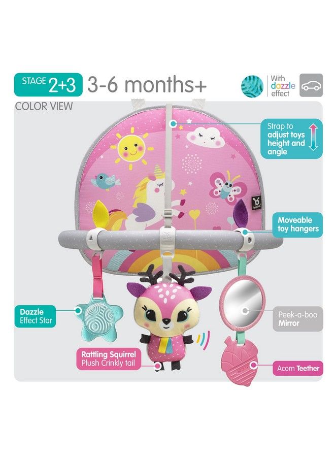 BenBat Car Seat Toys For Babies Double Sided Rear Facing Carseat Toy With Baby Mirror For Infants Girls And Boys 0 18 Months Pink - Image 4