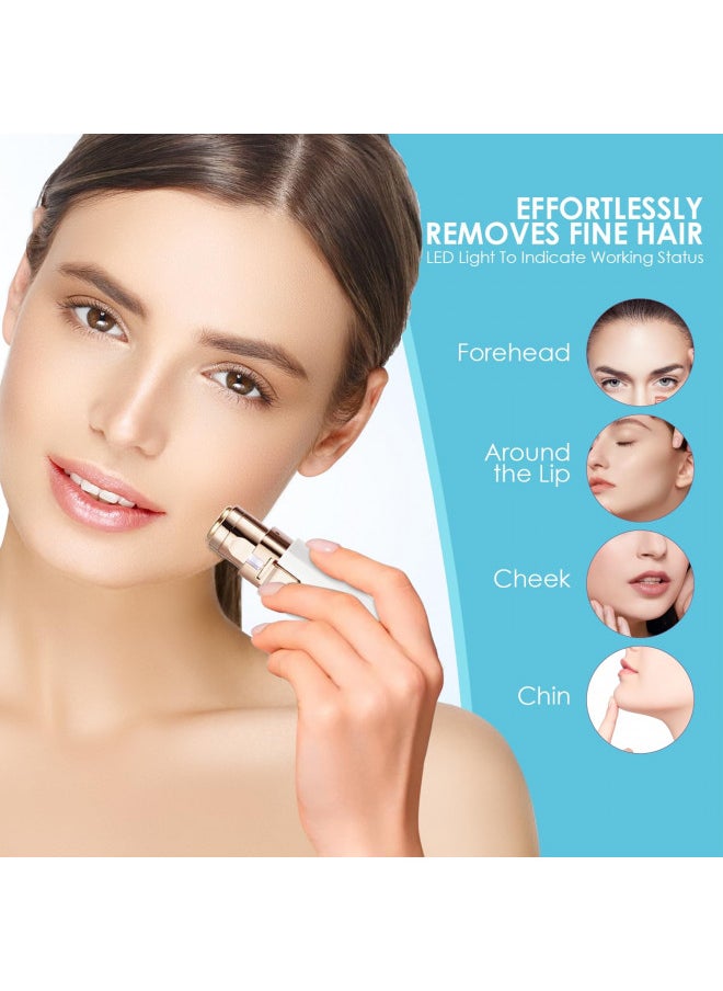 VG VOGCREST Rechargeable Eyebrow Trimmer & Facial Hair Remover for Women, 2 in 1 Eyebrow Razor and Painless Hair Remover, Eyebrow Lips Body Facial Hair Removal for Women with Built-in LED Light  - Image 5
