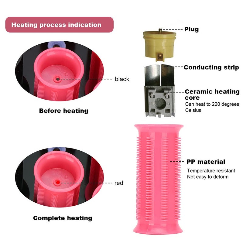 comfrt Hair Perm Rods Set Instant Heat Travel Hot Rollers Electric Heated Rollers, 15pcs Electrci Hair Perm Short and Long Hair[US Plug] - Image 2