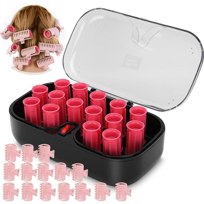 comfrt Hair Perm Rods Set Instant Heat Travel Hot Rollers Electric Heated Rollers, 15pcs Electrci Hair Perm Short and Long Hair[US Plug] - Image 1