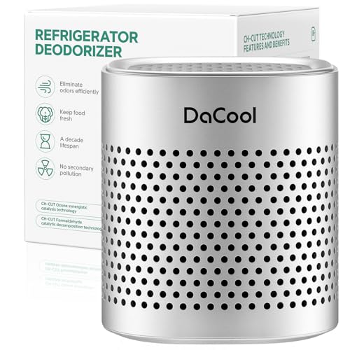 DaCool Refrigerator Deodorizer Lasts for 10 Years Refrigerator Odor Eliminator Fridge Deodorizer Travel Size Air Purifiers, More Effective Than Baking Soda Bamboo Charcoal Air Purifying Bag, Stainless Steel - Image 1