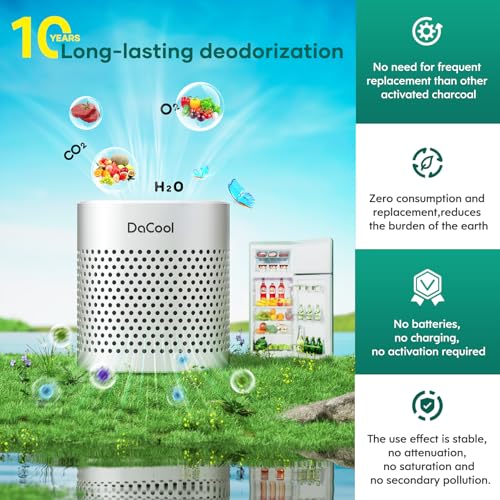 DaCool Refrigerator Deodorizer Lasts for 10 Years Refrigerator Odor Eliminator Fridge Deodorizer Travel Size Air Purifiers, More Effective Than Baking Soda Bamboo Charcoal Air Purifying Bag, Stainless Steel - Image 4