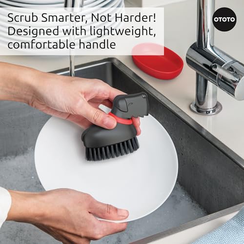 OTOTO (New) OTOTO Oscar Dog Dish Brush - Dog Gifts, Daschund, Wiener Dog, Dish Scrub Brush, Dish Scrubber, Kitchen Vegetable Scrub Brush Palm Brush, White Elephant Gifts, Cute Kitchen Gadgets - Image 4