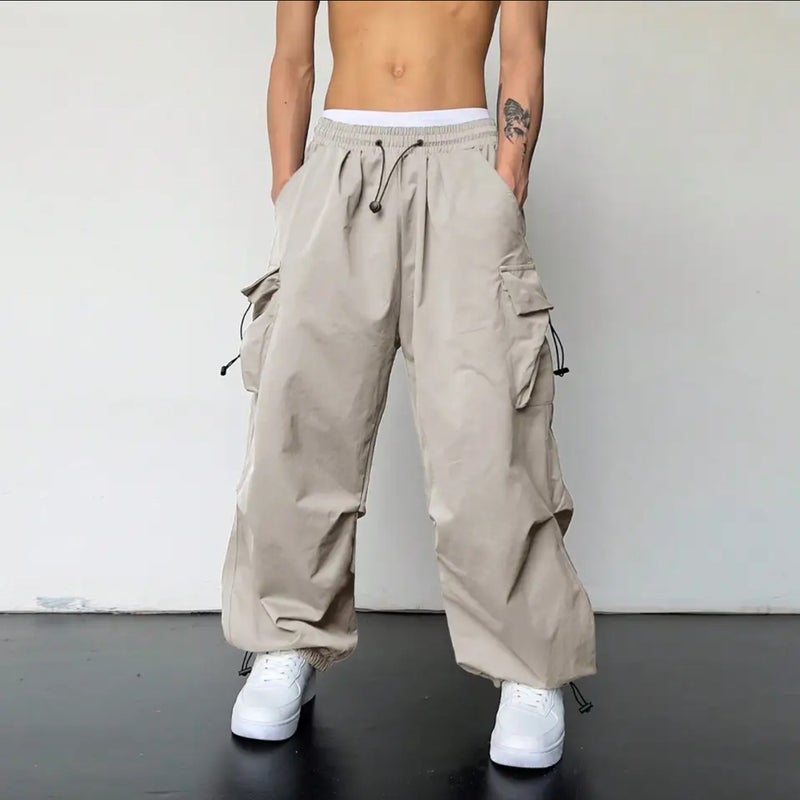 2024 Quick-Drying Overalls Men'S And Women'S American Parachute High Waist Wide Leg Casual Trousers - Image 1