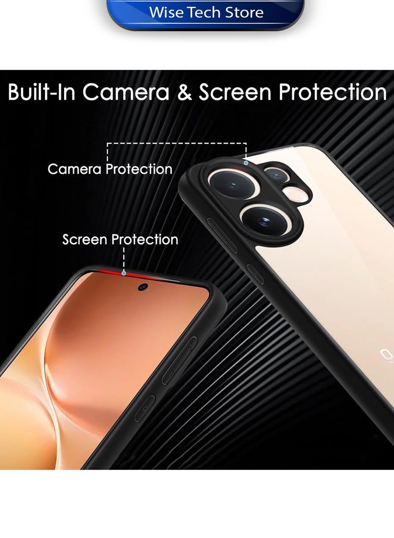 Wtech vivo V60 5G 2025 Hybrid TPU Silicone with Raised Camera Slim Armour Case Cover (MCAPSA) - Clear/Black - Image 3