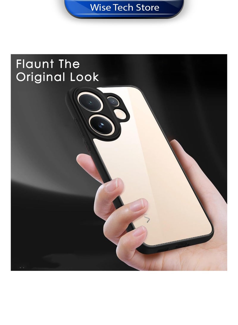 Wtech vivo V60 5G 2025 Hybrid TPU Silicone with Raised Camera Slim Armour Case Cover (MCAPSA) - Clear/Black - Image 4