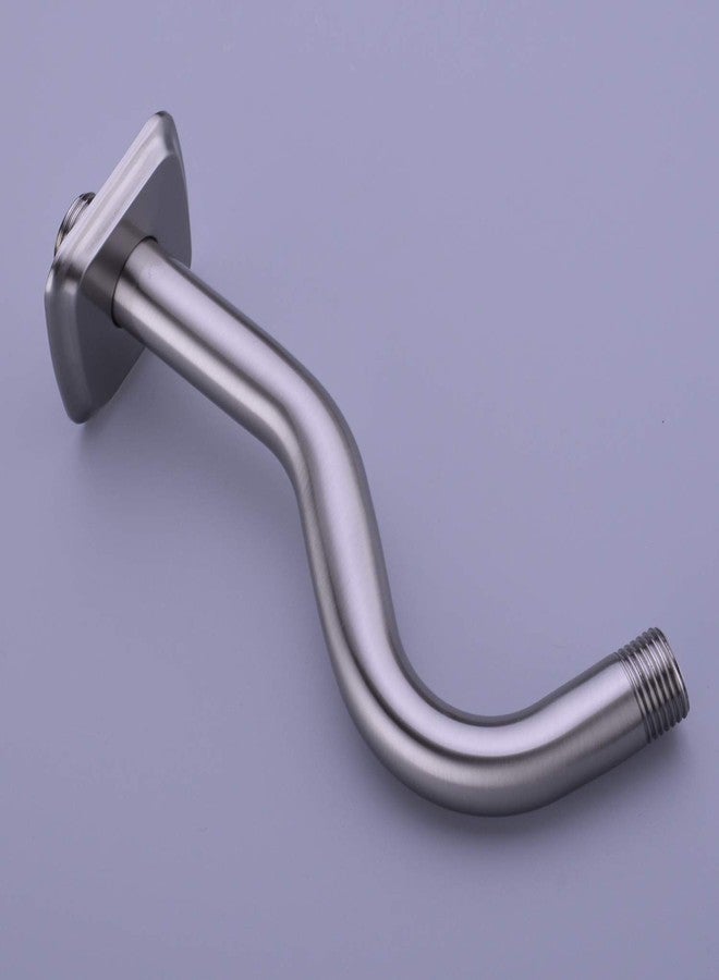 TRUSTMI Angled Shower Arm with Flange, 8-Inches Curved Stainless Steel Extension for Shower Head, 1/2-Inch NPT, Brushed Nickel - Image 4