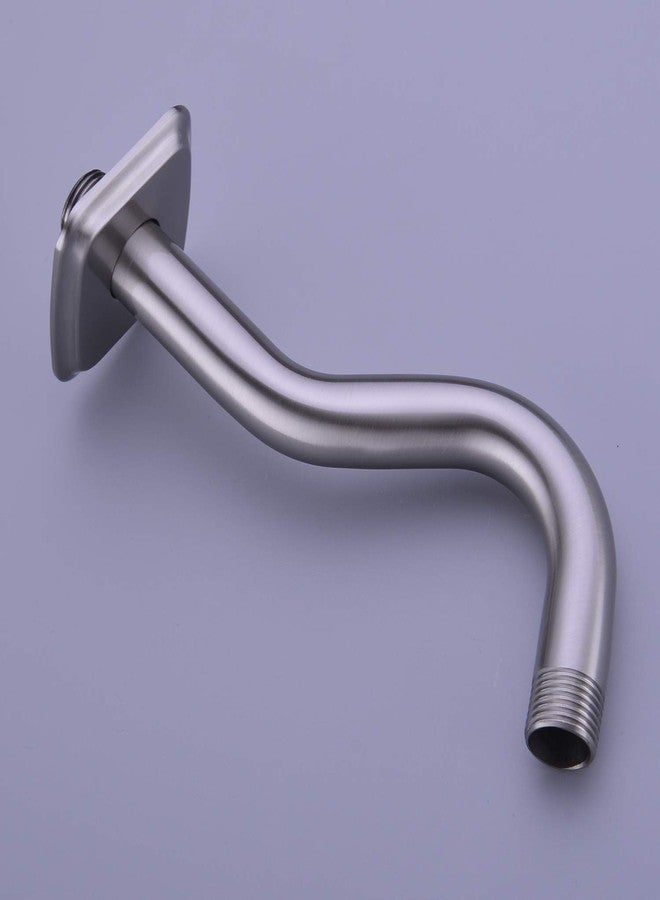 TRUSTMI Angled Shower Arm with Flange, 8-Inches Curved Stainless Steel Extension for Shower Head, 1/2-Inch NPT, Brushed Nickel - Image 3