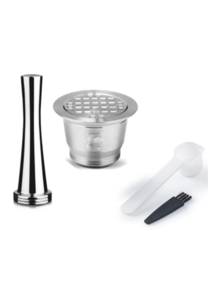 4-Piece Stainless Steel Refillable Coffee Capsule With Coffee Filter Set
