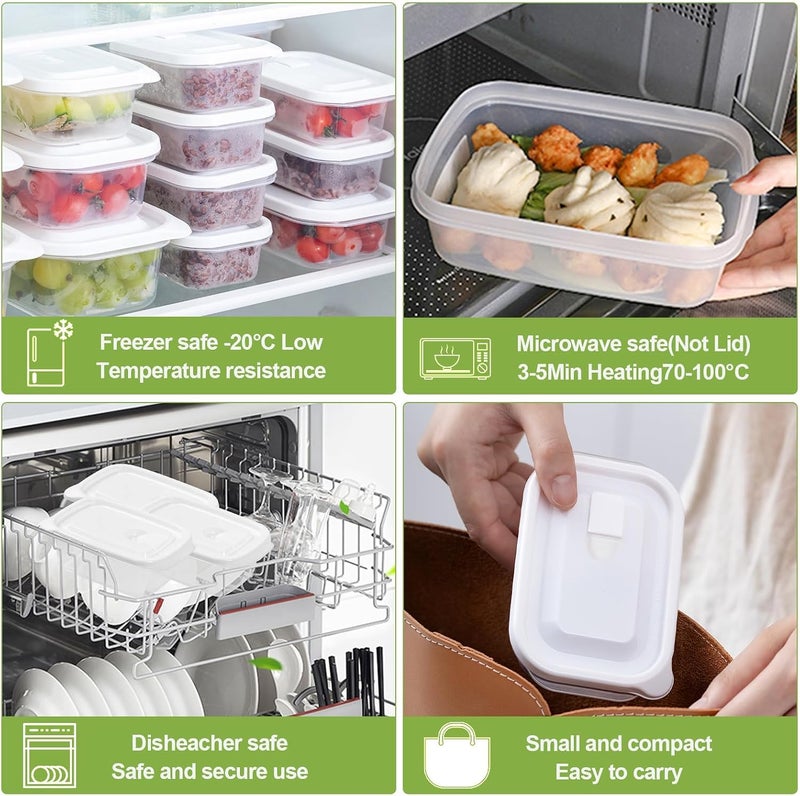 Azonee Food-Grade Freezer Storage Boxes With Lids (8 Sets), 400ml BPA-Free Plastic Microwave Safe Food Containers, Ideal For Freezing Storing Portioning Meals - Image 5