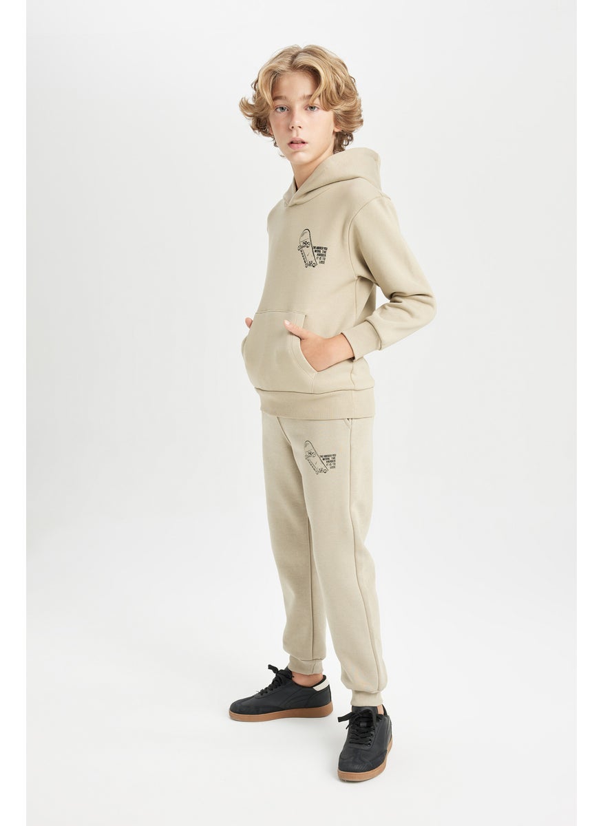 DeFacto - Boy Printed Elastic Leg Thick Jogger Sweatpants - Image 1