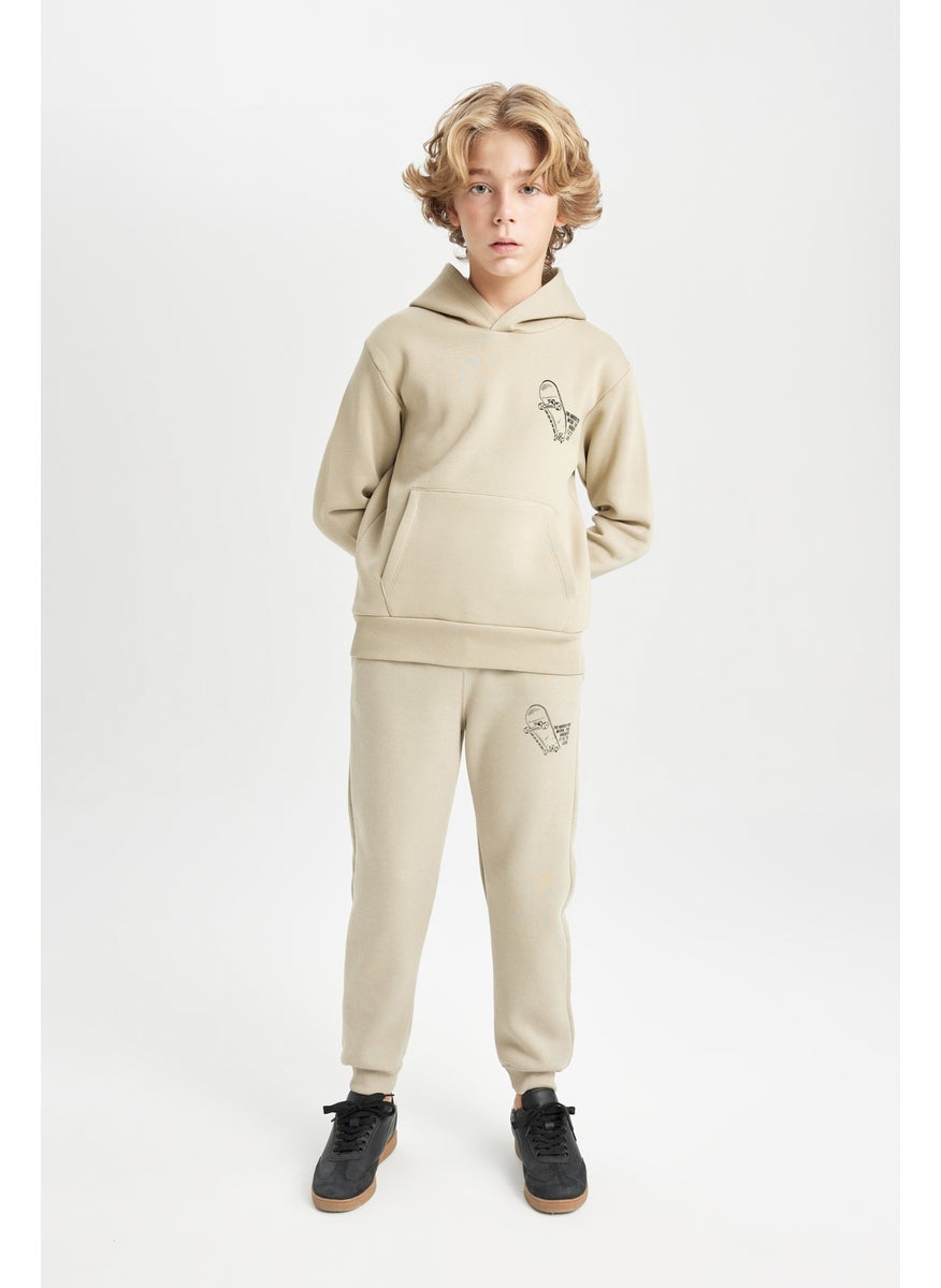 DeFacto - Boy Printed Elastic Leg Thick Jogger Sweatpants - Image 1