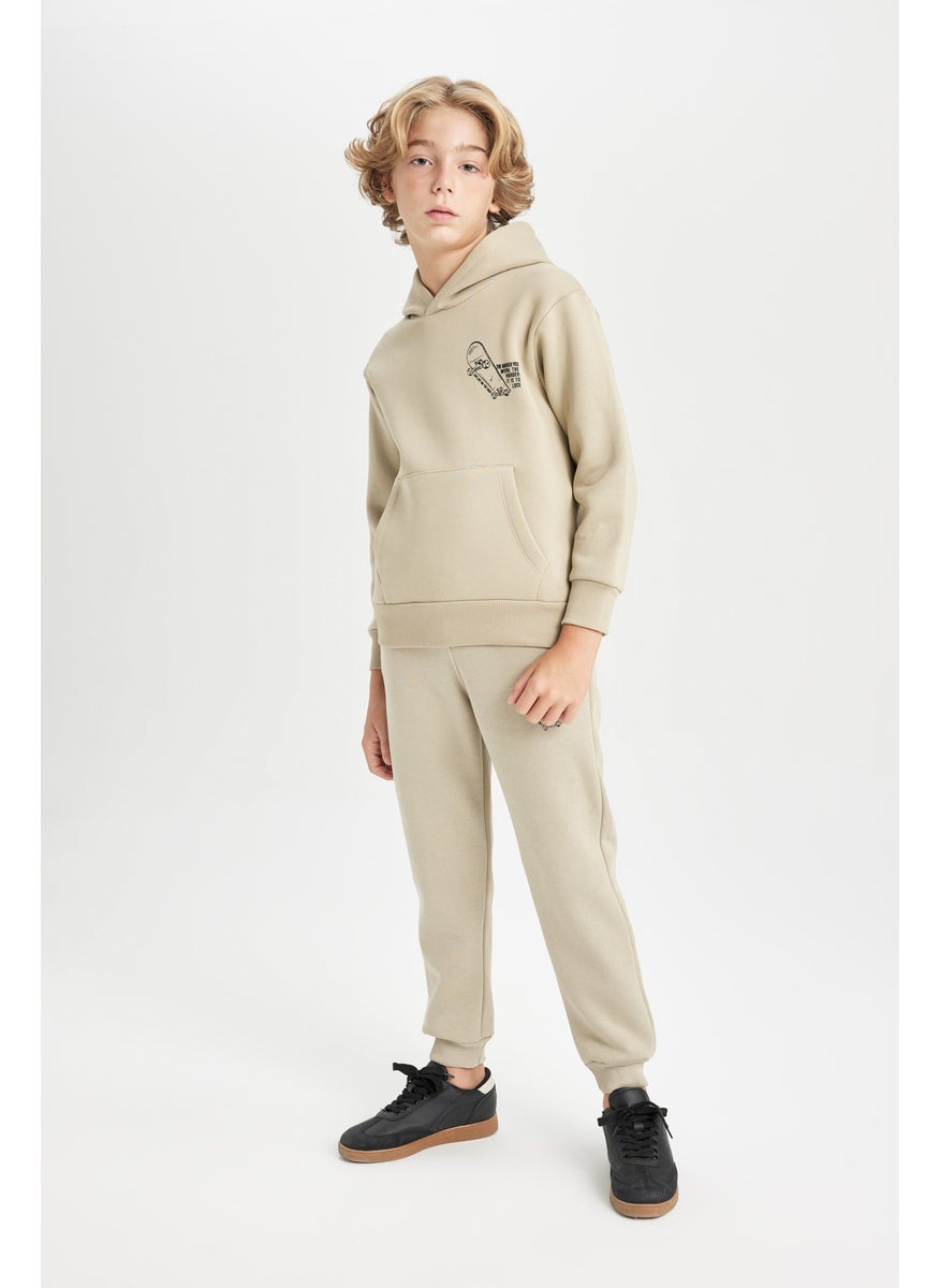 DeFacto - Boy Printed Elastic Leg Thick Jogger Sweatpants - Image 1