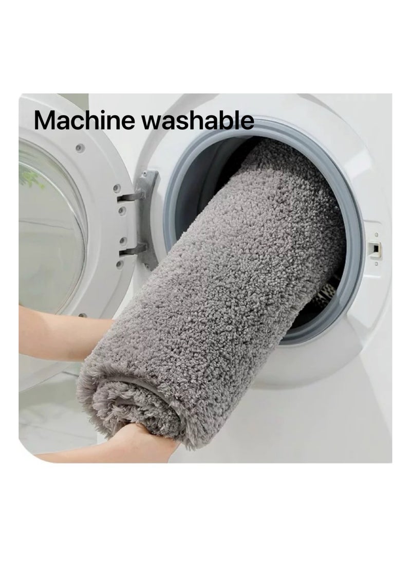 Ultra fine fiber bathroom floor mat with strong anti slip and water absorption properties, fast drying carpet mat suitable for living room, kitchen, bedroom, bathroom, balcony, home decoration (50 * 80cm), machine washable  - Image 3