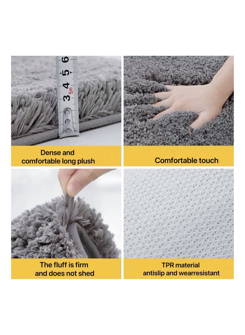 Ultra fine fiber bathroom floor mat with strong anti slip and water absorption properties, fast drying carpet mat suitable for living room, kitchen, bedroom, bathroom, balcony, home decoration (50 * 80cm), machine washable  - Image 2