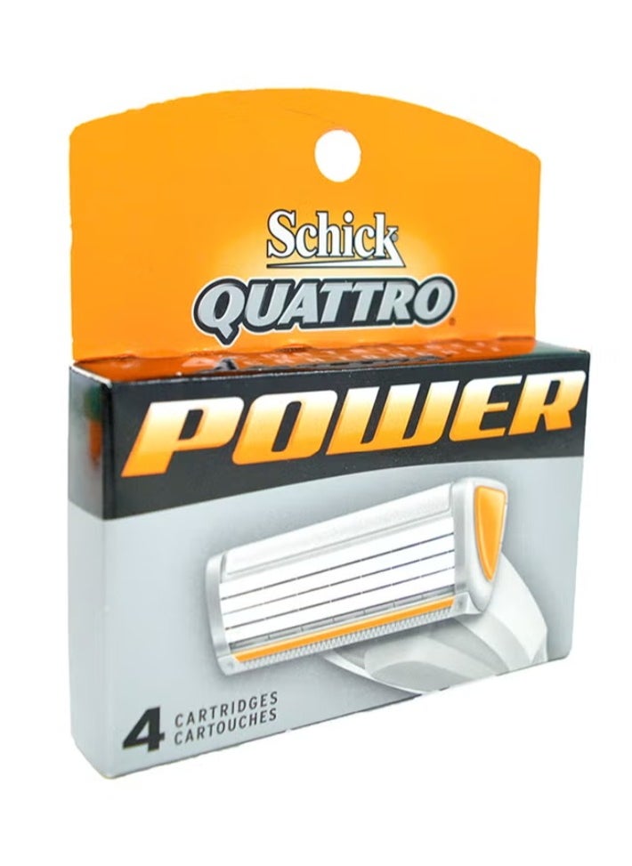 schick Pack Of 8 Quattro Power Refill Cartridges One Size 