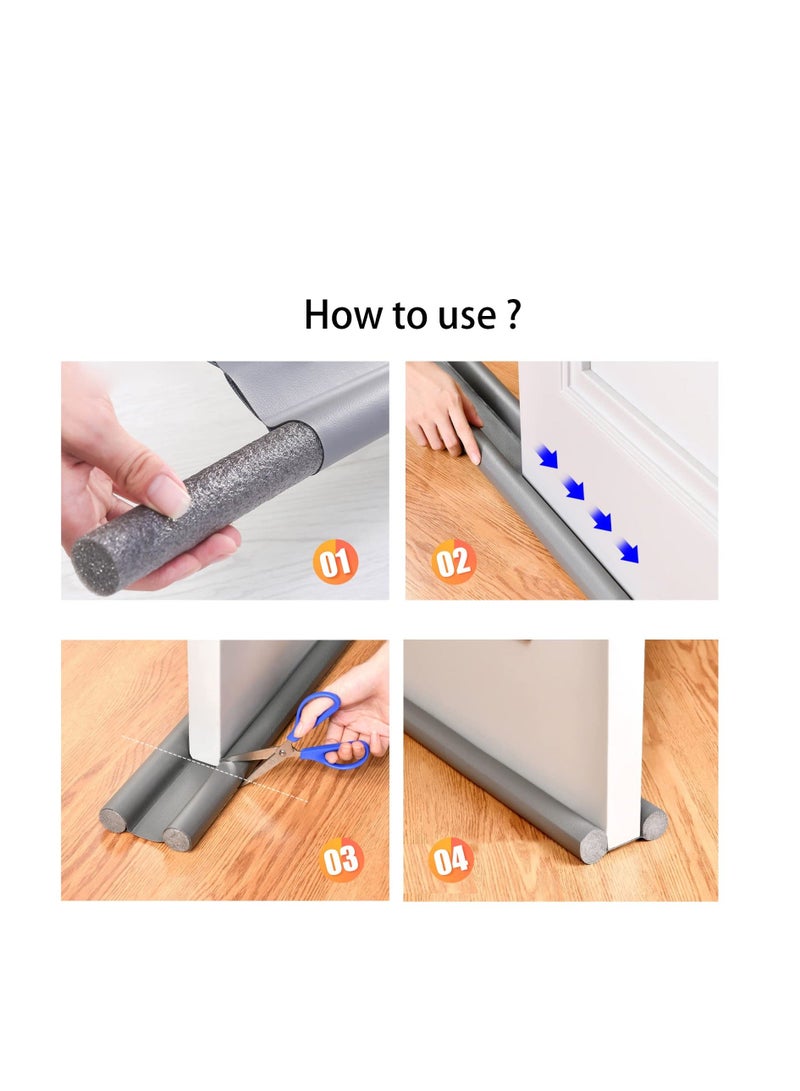 Door Draft Stopper, 1 Pcs Under Door Draught Excluder, Brown Noise Blocker Draft Stopper, Prevent Bugs Coming Draught Excluder for Bottom of Door Keeping Warm - Image 5