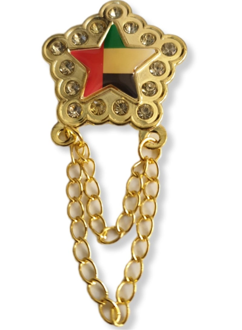 الزعابية بروش على شكل نجمة لشعار اليوم الوطني لدولة الإمارات العربية المتحدة - Image 1