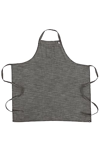 Chef Works Unisex Corvallis Chefs Bib Apron, Black Steel Grey, One Size - Image 2