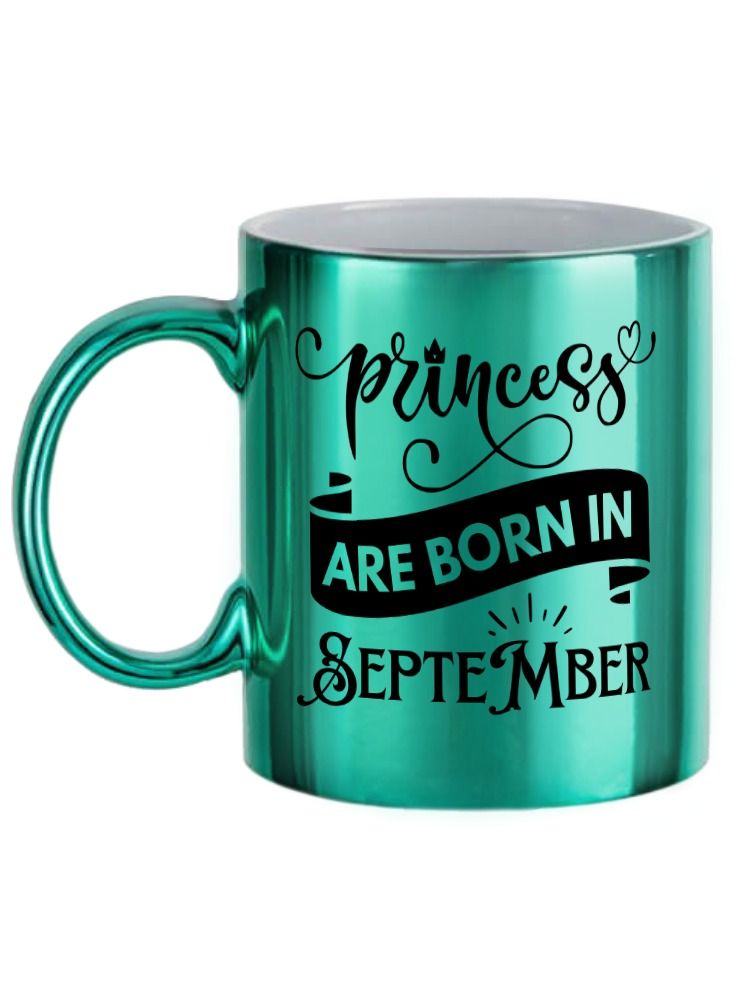 إم إي سي برنسيس ولدت في سبتمبر كوب قهوة مطبوع 11 أونصة ميتاليك جرين - Image 2